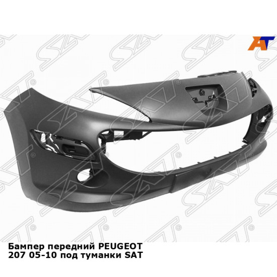 Бампер передний PEUGEOT 207 05-10 под туманки SAT