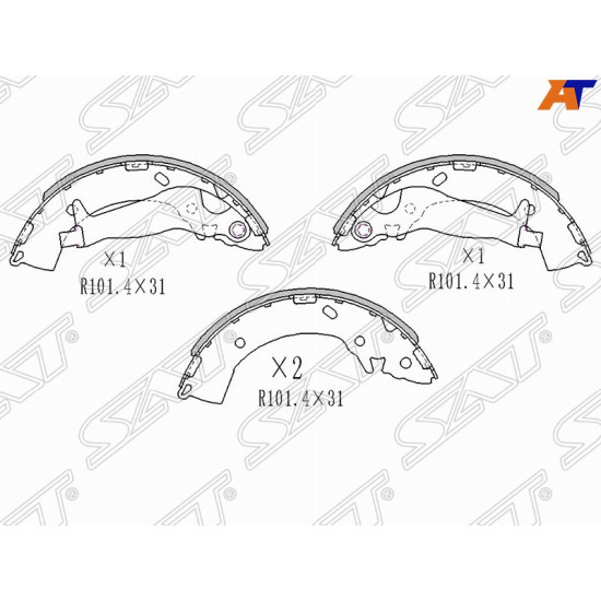 Колодки тормозные барабанные зад HYUNDAI SOLARIS 10-17/ GETZ 02-11 SAT