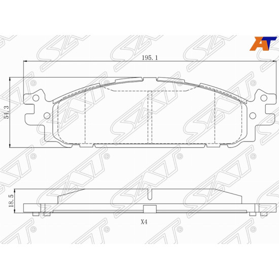 Колодки тормозные перед FORD EXPLORER 10-/TAURUS 10- SAT