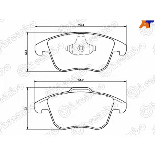 Колодки тормозные перед FORD MONDEO 07-14/FREELANDER II 06-14/VOLVO S60/XC70 07- BREMBO