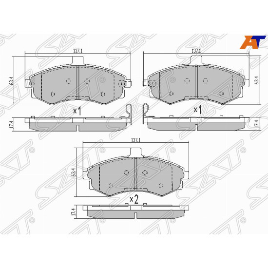 Колодки тормозные перед HYUNDAI ELANTRA SAT