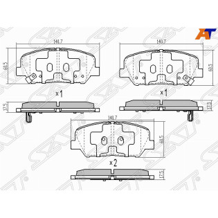 Колодки тормозные перед HYUNDAI I30 12-/KIA CEED 12-/OPTIMA 10- SAT