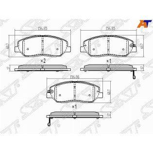 Колодки тормозные перед KIA SORENTO 09- HYUNDAI SANTA-FE 06- SAT