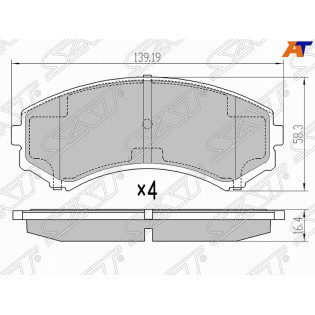 Колодки тормозные перед MITSUBISHI PAJERO 99- SAT