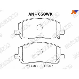 Колодки тормозные перед TOYOTA KLUGER 00- AKEBONO