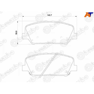 Колодки тормозные передн HYUNDAI I30 12-/KIA CEED 12-/OPTIMA 10- BREMBO