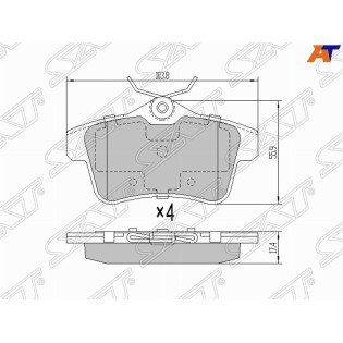 Колодки тормозные зад CITROEN C4 11-/DS4 11-/DS5 11-/PEUGEOT 3008 09-/308 10-/5008 09-/508 11-/RC SAT