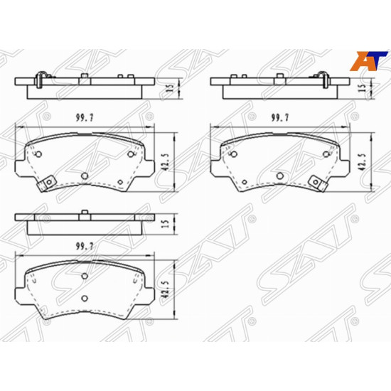 Колодки тормозные зад KIA PICANTO TA/JA 11- SAT