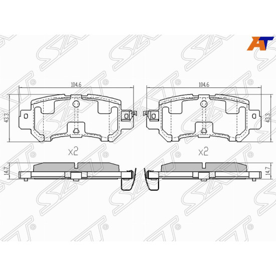 Колодки тормозные зад MAZDA CX5 11- SAT