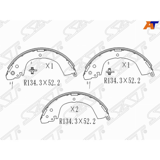 Колодки тормозные зад MITSUBISHI L200 -07 SAT