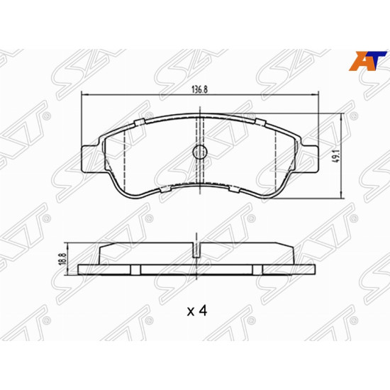 Колодки тормозные зад PEUGEOT BOXER 06- (с керамическим наполнением) SAT