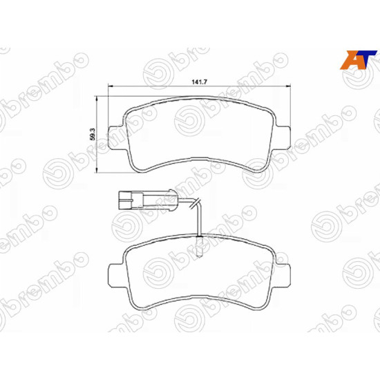 Колодки тормозные задн CITROEN JUMPER BOX/BUS 16-/FIAT DUCATO 16-/PEUGEOT BOXER 16- BREMBO