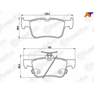 Колодки тормозные задн FORD GALAXY/S-MAX/MONDEO 15- BREMBO