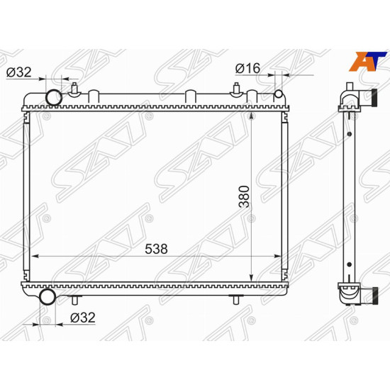 Радиатор CITROEN C4 PICASSO /PEUGEOT 307 06- SAT