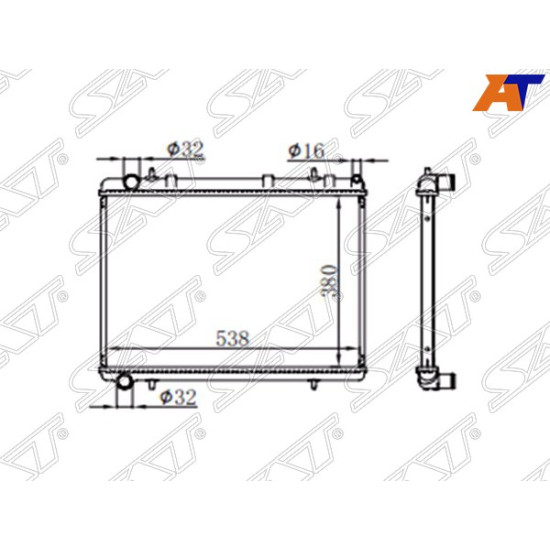 Радиатор CITROEN C4 PICASSO /PEUGEOT 307 06- SAT