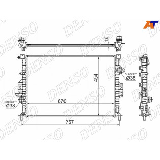 Радиатор FORD C-MAX /FOCUS 2,0D 10-/ MONDEO 2,0-2,5 D 07-15 / VOLVO S60/V70/XC60/XC70 07-16 / LAND R DENSO