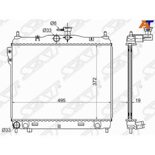 Радиатор HYUNDAI GETZ  1.1/1.3/1.4/1.6 02- SAT