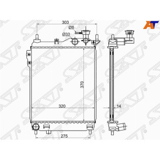 Радиатор HYUNDAI GETZ  1.1/1.3/1.4/1.6 02- SAT