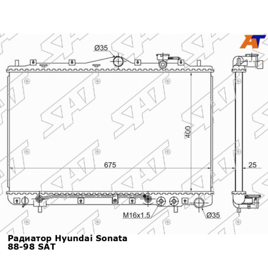 Радиатор Hyundai Sonata 88-98 SAT