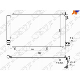 Радиатор кондиционера FORD FIESTA 09- SAT