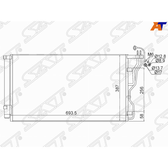 Радиатор кондиционера HYUNDAI I40 11- SAT