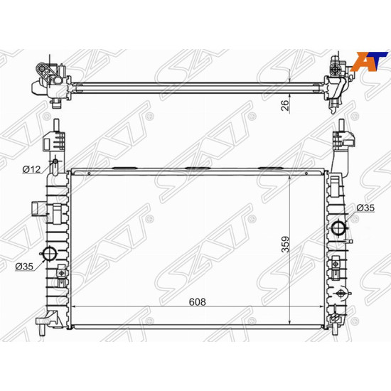 Радиатор OPEL MERIVA 1.4/1.6/1.8 03- SAT